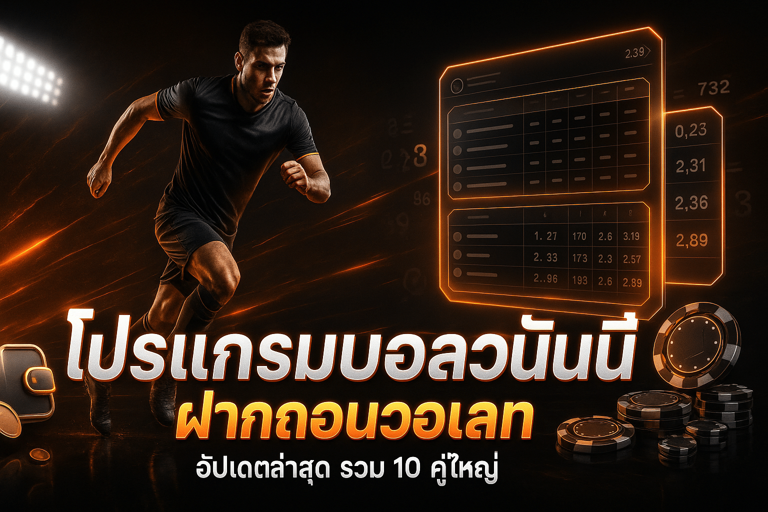 โปรแกรมบอลวันนี้ ฝากถอนวอเลท